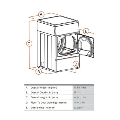 Speed Queen 27 Inch Commercial Dryer (Gas / Front Control)(ADA Compliant) SDGNCAGS116TW01 (Prep for Coin)