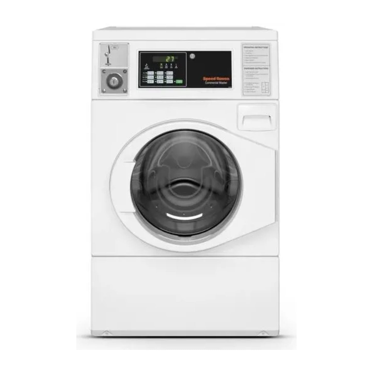 Speed Queen 27 Inch Commercial Front Load Washer (Front Control)(ADA Compliant) SFNNCASP116TW01 (Prep for Coin)