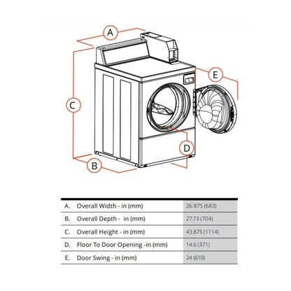 Speed Queen 27 Inch Commercial Front Load Washer (Rear Control) SFNNCRSP116TW01 (Prep for Coin)