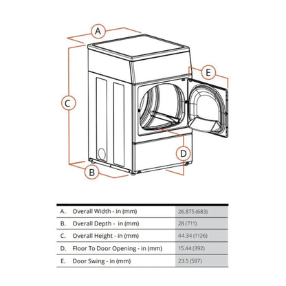 Speed Queen 27 Inch Commercial Dryer (Gas / Front Control)(ADA Compliant) SDGNYAGS116TW01 (Prep for Card)