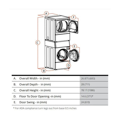 Speed Queen 27 Inch Commercial Laundry Center (Electric)(ADA Compliant) STENYASP176TW01 (Prep for Card)