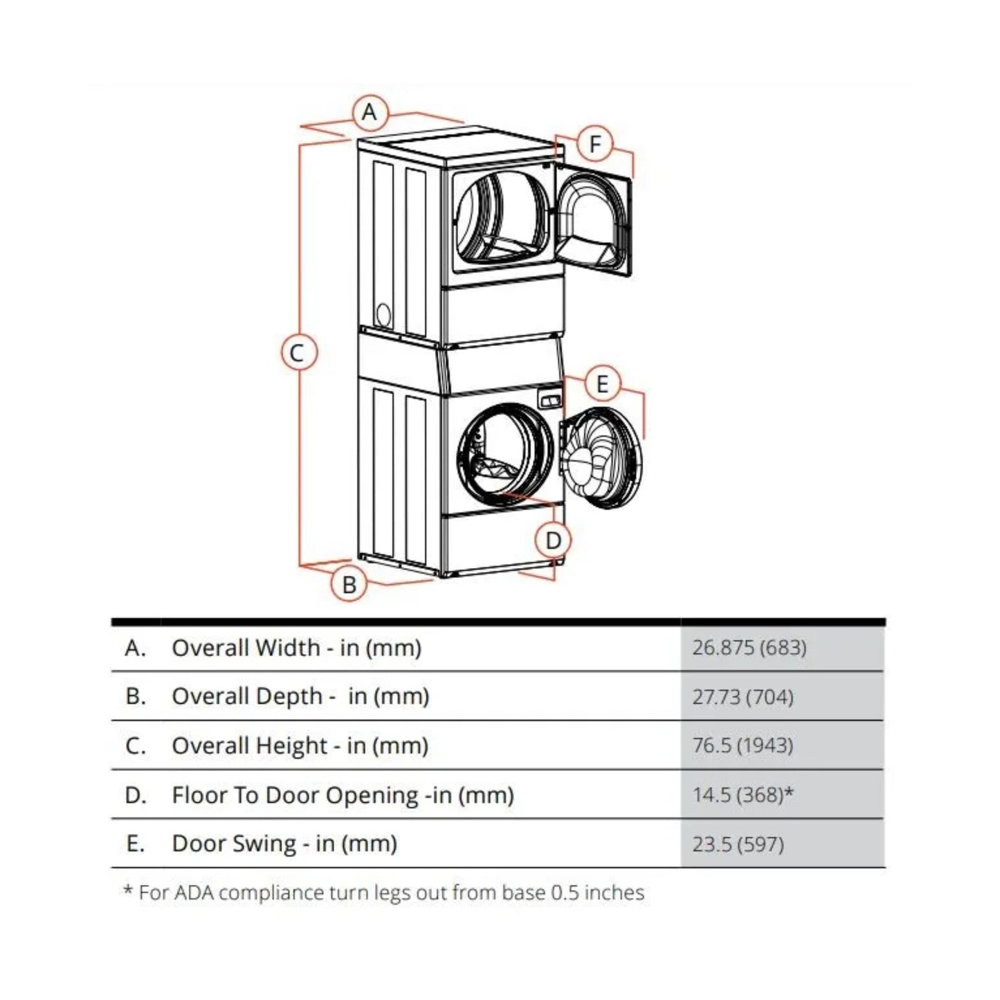 Speed Queen 27 Inch Commercial Laundry Center (Gas)(ADA Compliant) STGNCFSP116TW01 (Prep for Coin)