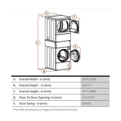 Speed Queen 27 Inch Commercial Laundry Tower (Gas) (ADA Compliant) STGNYASP116TW01 (Prep for Card)